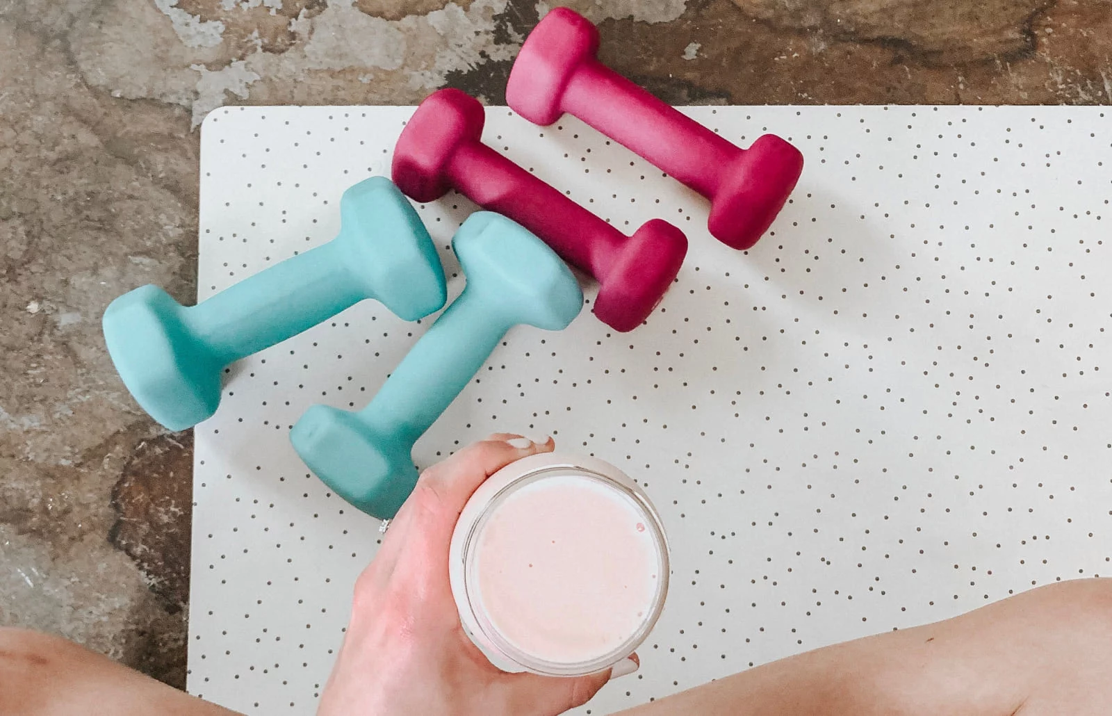 Dumbbells and a Smoothie